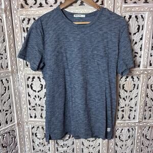 Marine Layer Shirt Mens SMALL Blue Respun Saddle Hem Pocket Tee Crewneck